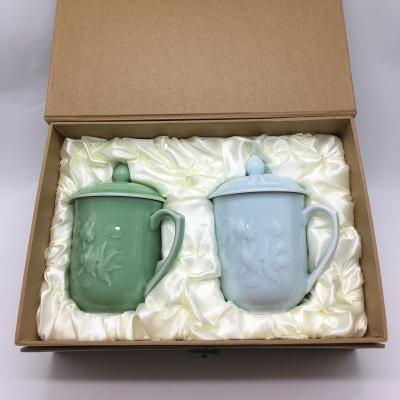 China Wholesale China Style Matte Celadon Ceramic Coffee Tea Cup Viable Drinkware for sale