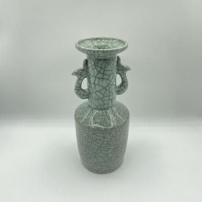 China Custom Chinese style Art Deco Handmade celadon phoenix vase ships high for sale