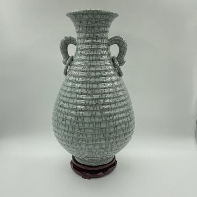 China Art Deco China Style Celadon Vase Tall Home Decor Handmade Rough Modern Luxury Accessories Vase for sale