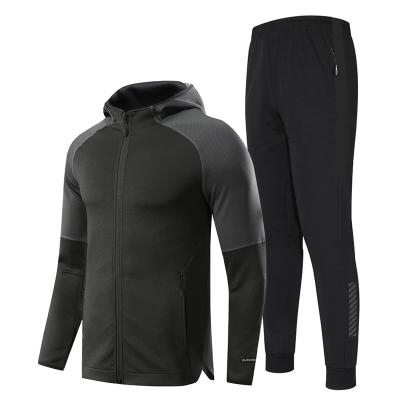 China Breathable Autumn Running Set Men Long Sleeve Jacket Sweatpants Sportswear Fitness Hoodies Sweatshirt Pants Gym Sports Suit Male Tracksuit for sale