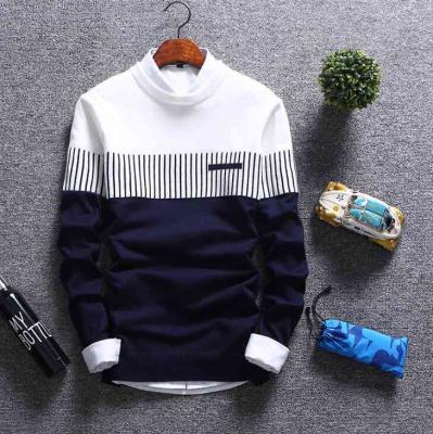 China Wholesale Men's Sweater New Trend Korean Men's Sweater Fashion Anti-shrink Striped Thin Sweater for sale