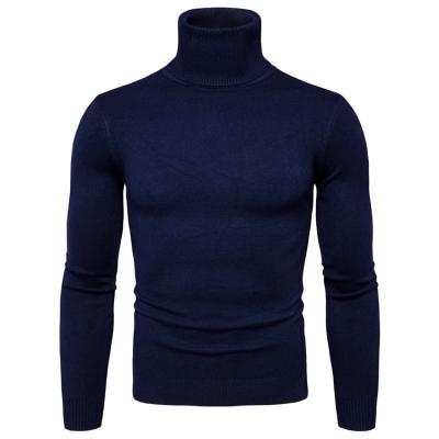 China New Good Quality Daily Life Mens Sweaters Solid Color Turtle Neck Casual Sweater Knitted Pullovers for sale