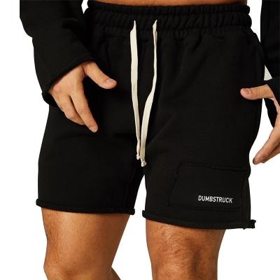 China Wholesale French QUICK DRY Terry Sports Mens Blank Jogger Sweat Shorts in Black White for sale