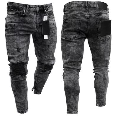 China 2021 Viable Streetwear Pants Ripped Skinny Biker Jeans Men for sale