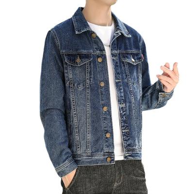 China Breathable Denim Jacket Men's Casual Wash Slap Long Tie Jean Jacket Men's Fashion Trend Soft Men's Jacket for sale