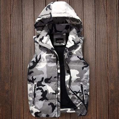 China Viable Winter New Down Vest Men's Casual Camouflage Sleeveless White Duck Down Camisole Thickened Work Vest Fashion Bottoms for sale