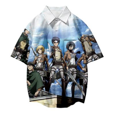 China 2021 New Breathable 3d Digital Printing Polyester Anime Shirt Men for sale