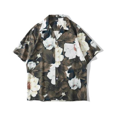 China 2021 Hot Sale New Flowers Summer Comfortable Men's Hawaiian Shirt Masculina Shortsleeve Shirt Beach Shirt for sale