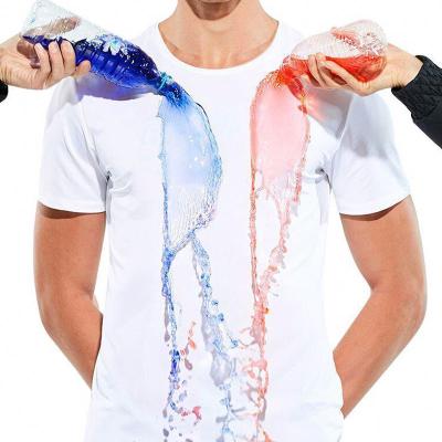 China New Pattern Fashion Trend Cotton T-shirt Waterproof Anti-dirty Waterproof Stain Proof Breathable Quick Dry Top Short Sleeve Shirt Men for sale