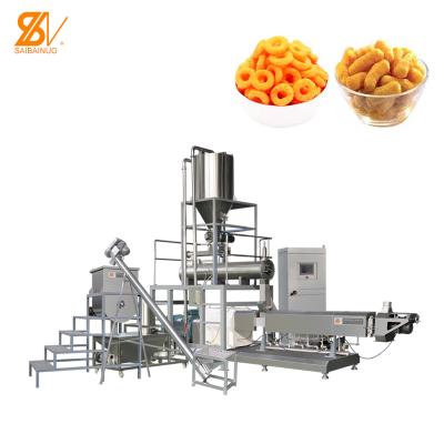 China Corn Cheese Puff Cheese Maker Production Line Snacks Industrial Corn Ball Snacks Cheese Cereal Machine Maker Production Line for sale