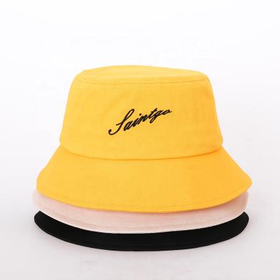 China Wholesale Fashion Women Bucket Hats 2021 Character Designer Bucket Hat Custom Cotton With Embroidery Logo for sale