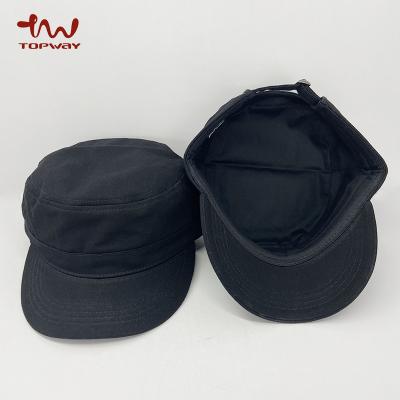 China COMMON Custom High Quality Cheap Adjustable Blank Cotton Men's Military Flat Top Hats for sale