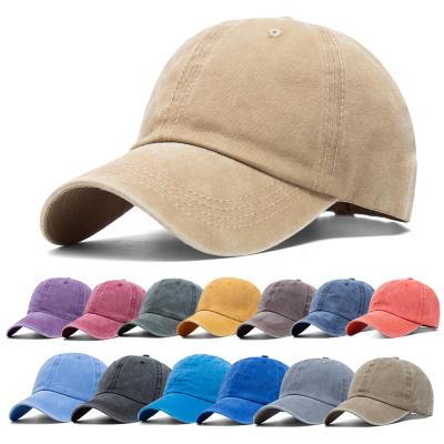 China COMMON Wholesale High Quality White Dye Baseball Caps Unstructured Garment Washed Dad Hats for sale