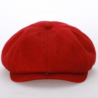 China Character Read To Ship Designer Red Orange Black Color Melton Wool Beret Hat High Quality Beret Hats For Women for sale