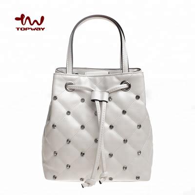 China Lady Fashion Women Leather PU Tote Bag Handbag With Rhinestone for sale