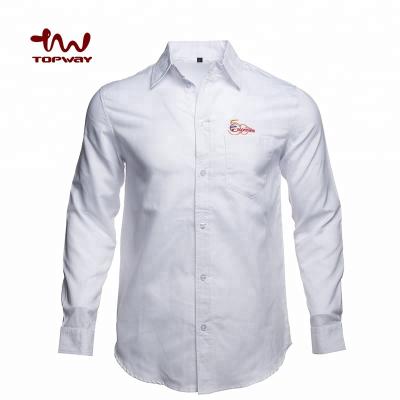 China Factory Fashion Breathable Men Dress Custom Made Leisure Long Sleeve White Shirt With Oxford Fabric for sale