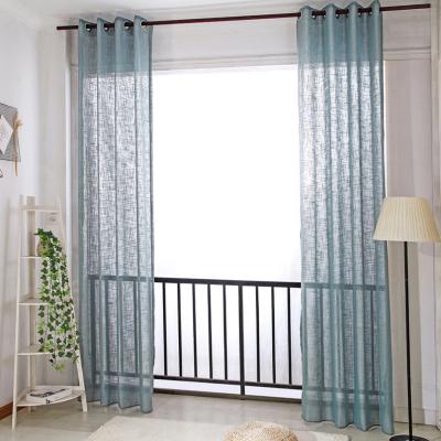 China Modern Light Brown Beige Dark Green Cruciform Fabric Sheer Voile Window Curtains for sale