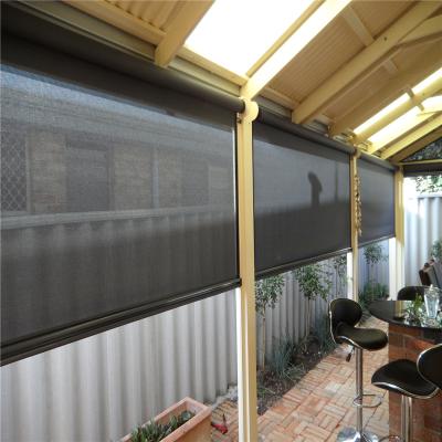 China CREATIVE Outdoor Zipper Track Electric Roller Shade Motorized Roller Blinds Sun Shading Window Curtain Blinds for sale