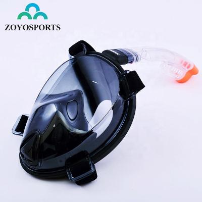 China ScubaAdult Professional Full Silicone Skirt Anti-fog Breathing Snorkeling Snorkeling Set Full Face Diving Breathing Mask for sale