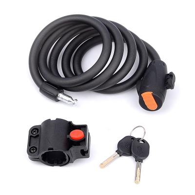 China High Security High Security Bike Cable Lock Fashion Durable Wire Bicycle Foldable Road Mountain Bike Safety Recycling Key Lock for sale