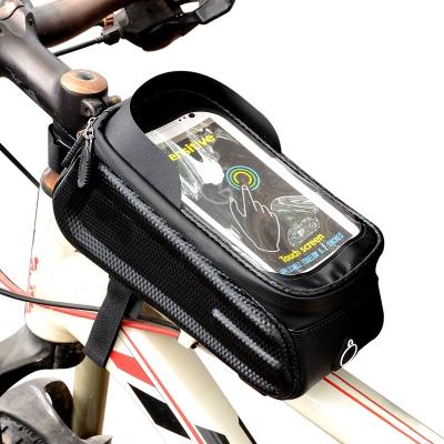 China Bicycle Luggage Carrie OEM Waterproof 6.5' Bicycle Front Bag Tube Pannier Touch Screen Bike Frame Recycling Bag For Cell Phone for sale