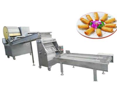 China Fully Automatic Commercial Hotels Spring Roll Production Line Dough Sheet Meat Rolling Machine for sale