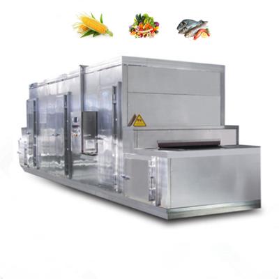 China food & Beverage Factory Vegetables Fruits Tunnel Fluidized Flash Freezer for sale