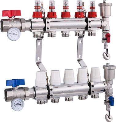 China Modern Sunfly XF20137D Full Brass Manifold For UFH Water Pipe System for sale