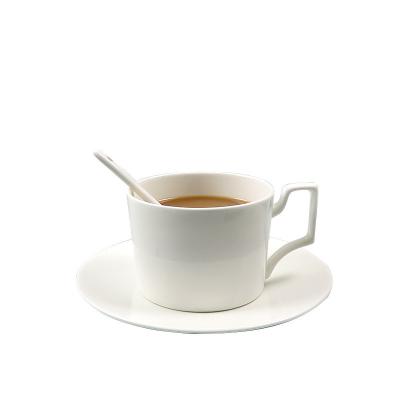 China Small Disposable Cheap White Modern Ceramic Tea Cups Coffee Cup And Saucer Set for sale