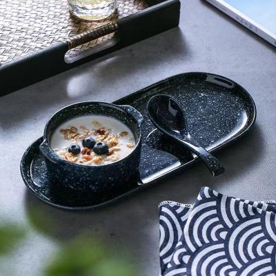 China Custom Stocked Dinnerware Restaurant Dish Dish Bowl Spoon Set Ceramic Chinese Bowl Set for sale