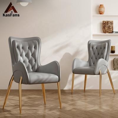 China Customized Bestselling Fashion Cafe Chair With Metal Frame Living Room Furniture Modern Simple Button Relax Chair for sale