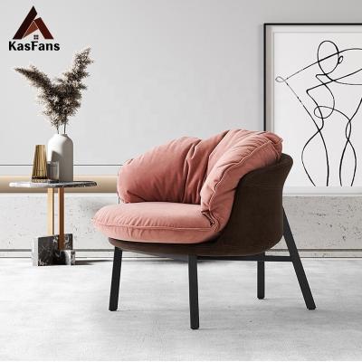 China Morandi Minimalist Home Color Fabric Foam High Density Furniture Chair Leisure Latest Design Customized Tufted Chair for sale