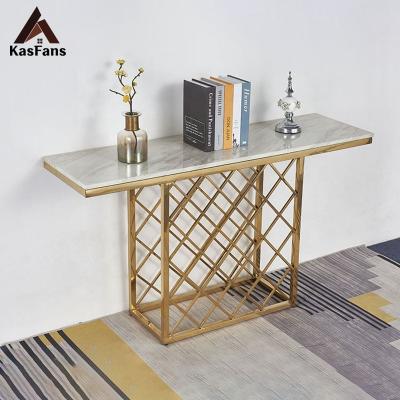 China Customized Special Design Modern Altar Tables Decorative Marble Top Console Table Polished Entry Table For Living Room for sale