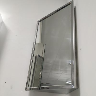 China Modern Triangle Stainless Steel Bathroom Medicine Cabinet Wall Corner Mounted SS Bathroom Storage Mirror Cabinets for sale