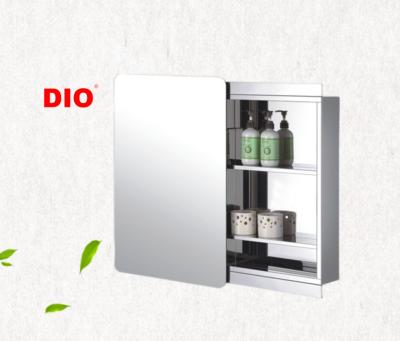 China Hotel Modern Rectangle Wall Mounted Stainless Steel Aluminum Sliding Modern Bathroom Mirror Medicine Cabinet for sale