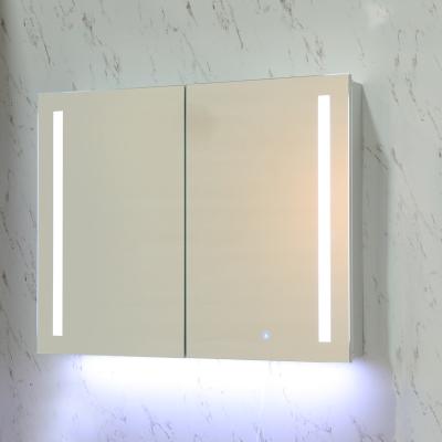 China Bathroom Mirror Aluminum Frameless Sliver Bathroom Mirror LED Wall Mounted Bathroom Mirror Light Fog Mirror for sale