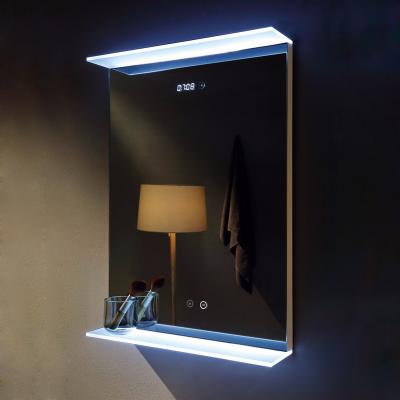 China Best Selling Custom Bathroom Mirror Size Rectangle Shape Illuminated Switch Sensor Shape Hotel Fog Light and Front LED Bathroom Mirrors for sale