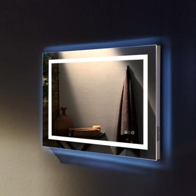 China Customized Functions LED Lighted Illuminated Digital Lighting Mirror Motion Sensors Bath Mirror Large Bathroom Mirror for sale