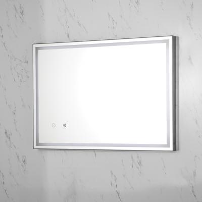 China Illuminated Wall Mounted Frameless LED Mirror Back Lighting Copper Free Mirror Bathroom Wall Hinged LED Lighted Mirror for sale