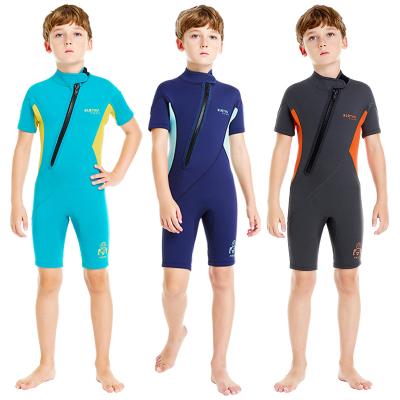 China Unisex Cute Kids Short Swimsuit Kids Flatfish Neoprene Wetsuits Small Surf Dive Diving Swimwear One Piece For Boys Girls for sale