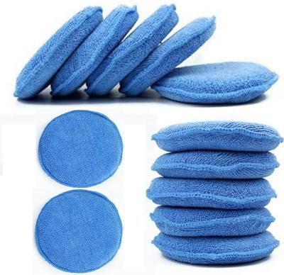 China Portable 5inch Microfiber 12pack Microfiber Soft Foam Car Wax Applicator Pad For Hand Polish for sale