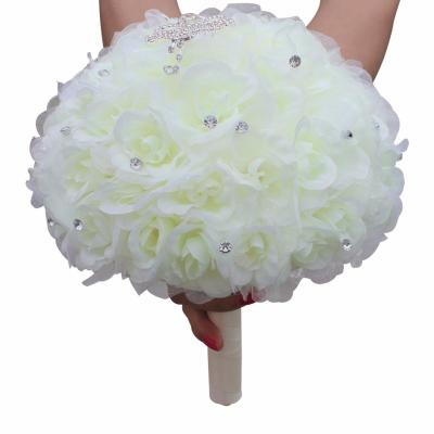 China HAOXIE Wedding Stain Ribbon Bridal Bouquet/Wedding Decoration Flower/Artificial PE Flower for sale