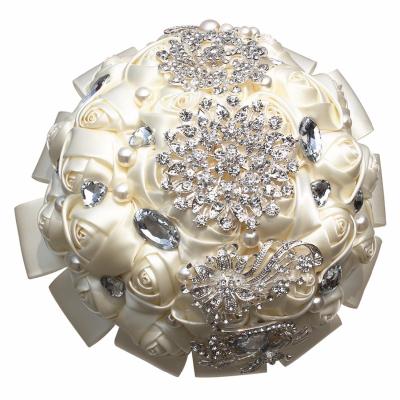 China WEDDING HAOXIE wedding decoration flower/bridal bouquet grosgrain ribbon/artificial fabric flower for sale