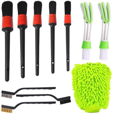 China 11Pcs Portable Wire Brush Car Wash Glove Car Cleaning Brush for sale