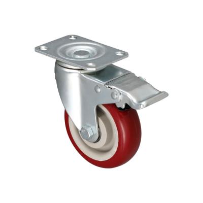 China High Quality Furniture Red Brake Swivel PIVOT Control Wheel Washing Machine Base Universal Casters for sale