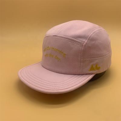 China COMMON 5 Color Breathable Quick Dry Adjustable Flat Panel Mesh Hat Polyester Embroidery Polyester Color OEM Hats Working Hats for sale