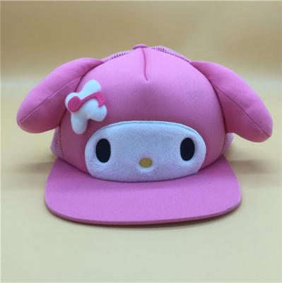 China Hello COMMON Kitty Park Bunny Melody 5 Panel Cartoon Character Small Mesh Hats Kids Pink for sale