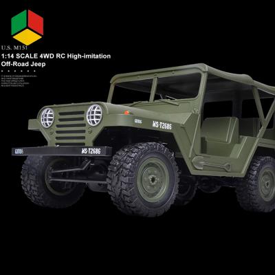 China Hobby QS 1/14 2.4Ghz RC Jeeps Radio Control Truck Tubeless Tire Car Toys Off Road 4WD Truck Car Remote Control Military Electric Toys for sale