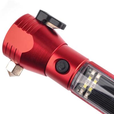 China USB Rechargeable Camping Emergency Car Escape Rescue Self Defense Solar Torch Light Solar Powered Led Flashlight With Magnet for sale