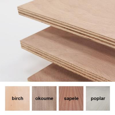 China Modern 12mm 15mm 18mm plywood thickness 1220mm*2440mm Guangxi plywood thickness 1220mm*2440mm okoume sapele okoume oka veneer face eucalyptus pine core for sale